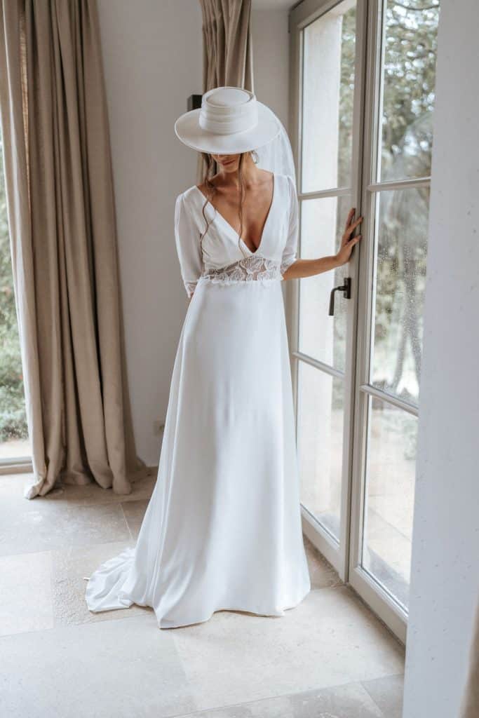 Chapeau De Mariée Cowgirl Blanc Élégant Avec Voile Strass - Accessoire Fun Mariage, EVJF, Plage Ou Festival