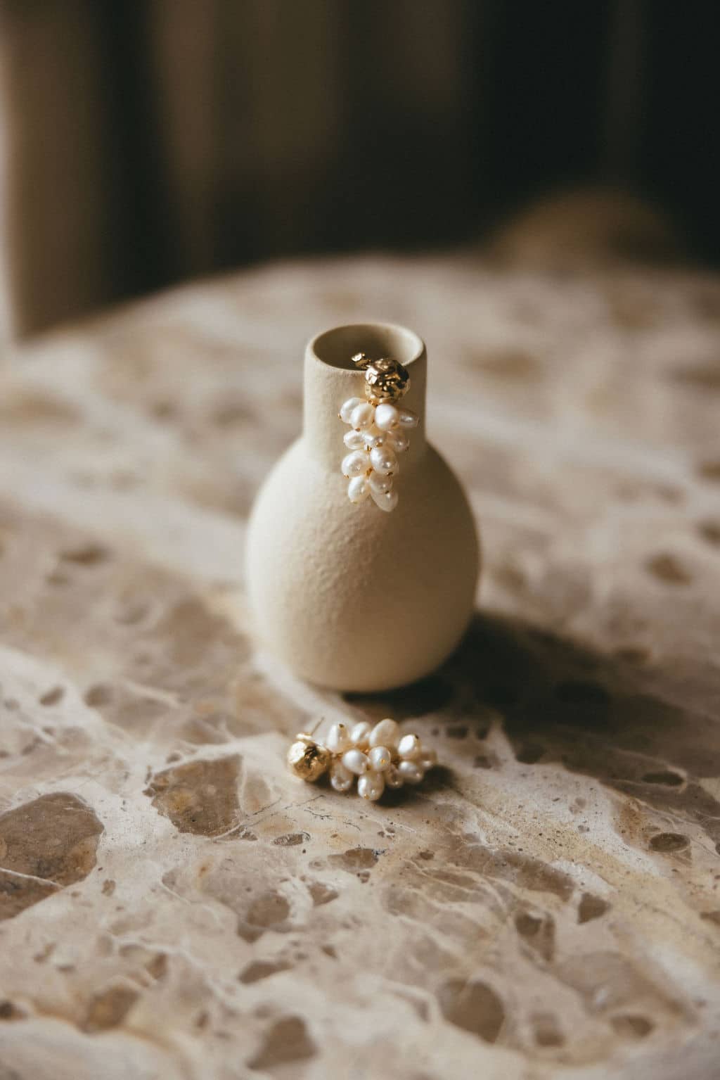 Boucles d'oreilles Vaelia pour mariée - madame a dit oui