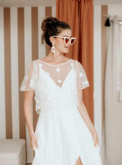 Blouse de mariage Madeleine manches courtes - Madame a dit oui