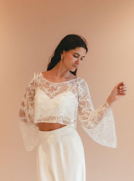 Blouse de mariée sequins et perles Gloria - madame a dit oui