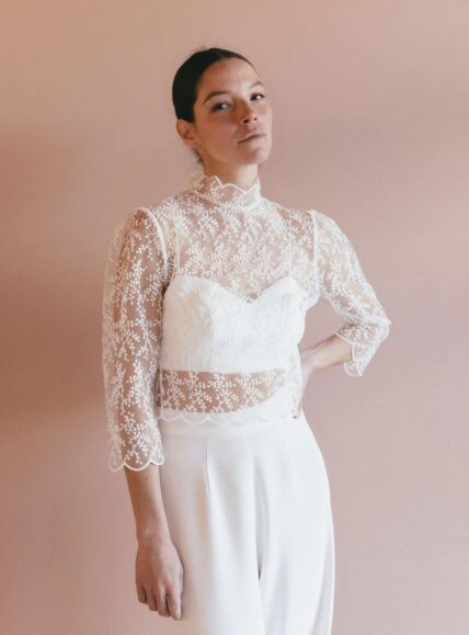 Garance Blouse with Stand-Up Collar - Madame Said Yes